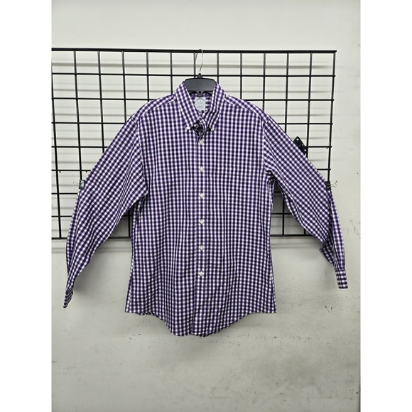 Brooks Brothers Other - Brooks Brothers Men's Purple Plaid Button Down Cotton Dress Shirt‎ Size M